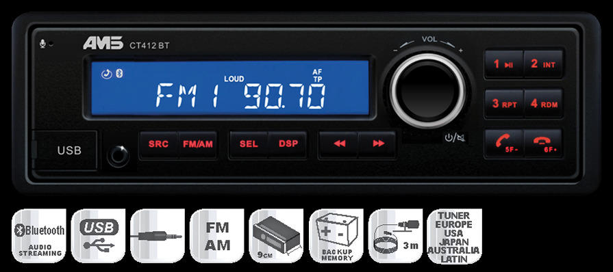 AUTORADIO CT412BT MP3 BLUETOOH USB SD-CARD